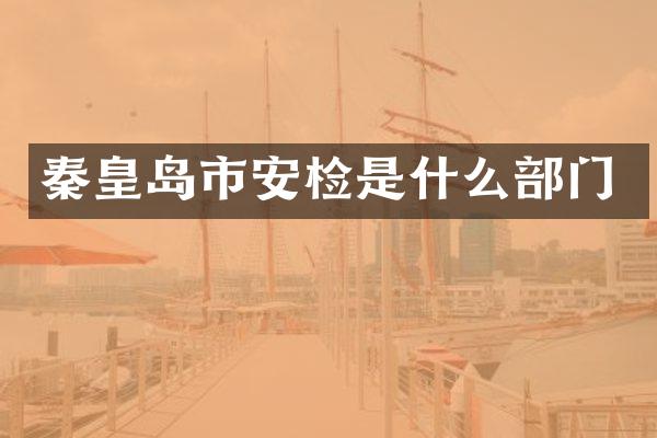 秦皇岛市安检是什么部门