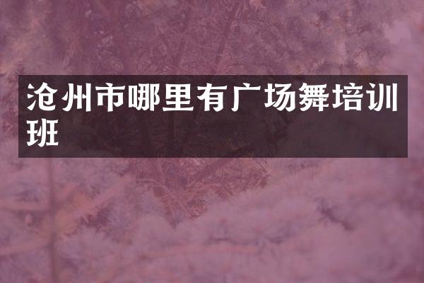 沧州市哪里有广场舞培训班