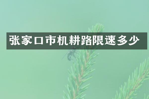 张家口市机耕路限速多少