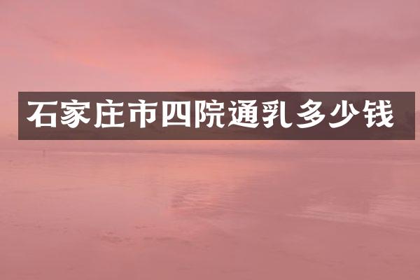 石家庄市四院通乳多少钱