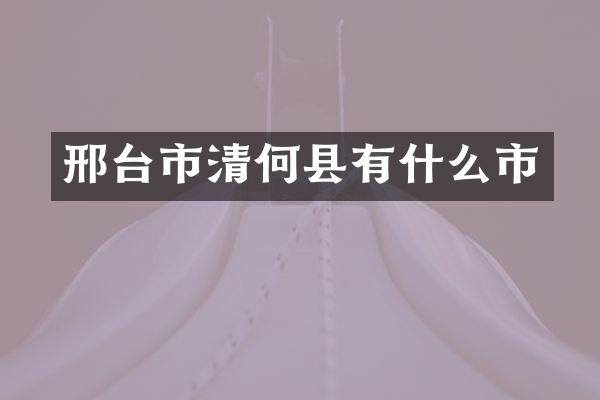 邢台市清何县有什么市