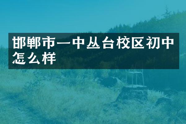 邯郸市一中丛台校区初中怎么样