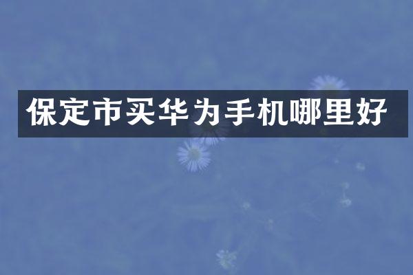 保定市买华为手机哪里好
