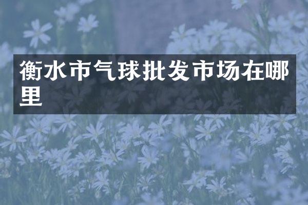 衡水市气球批发市场在哪里