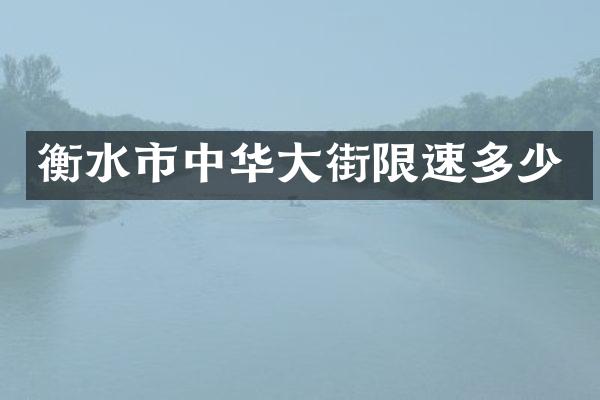 衡水市中华大街限速多少