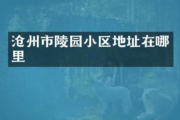 沧州市陵园小区地址在哪里