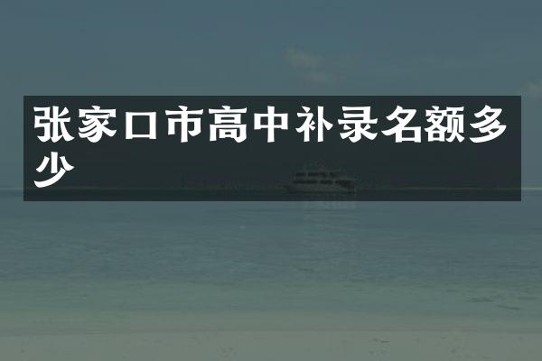 张家口市高中补录名额多少