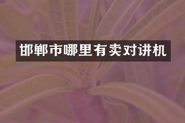 邯郸市哪里有卖对讲机