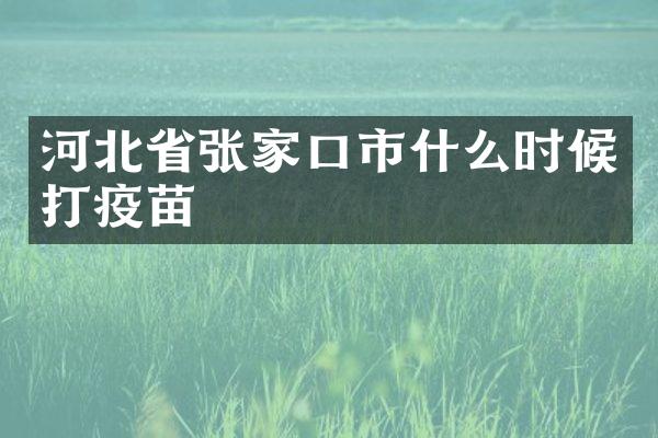 河北省张家口市什么时候打疫苗