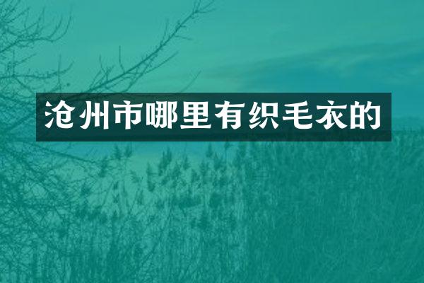 沧州市哪里有织毛衣的