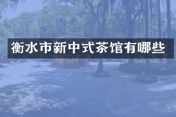 衡水市新中式茶馆有哪些
