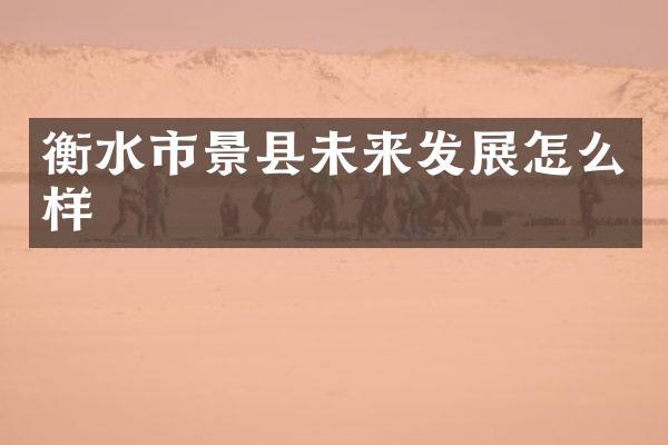 衡水市景县未来发展怎么样