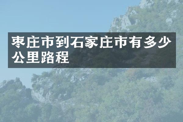 枣庄市到石家庄市有多少公里路程