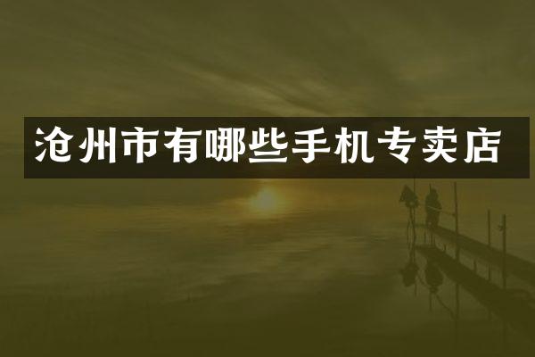 沧州市有哪些手机专卖店