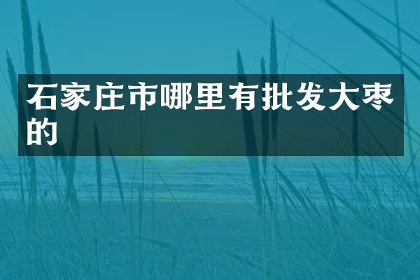 石家庄市哪里有批发大枣的
