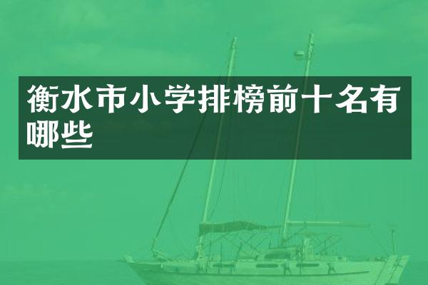 衡水市小学排榜前十名有哪些