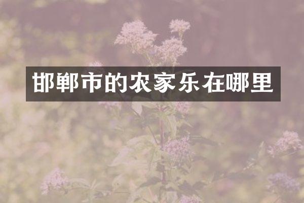 邯郸市的农家乐在哪里