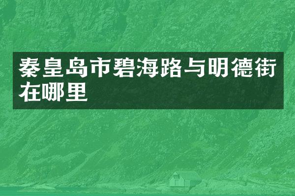秦皇岛市碧海路与明德街在哪里
