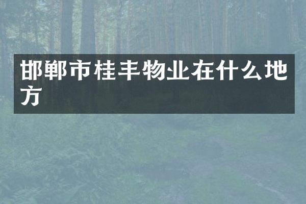 邯郸市桂丰物业在什么地方