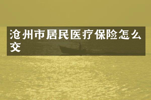沧州市居民医疗保险怎么交
