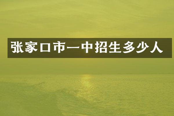 张家口市一中招生多少人