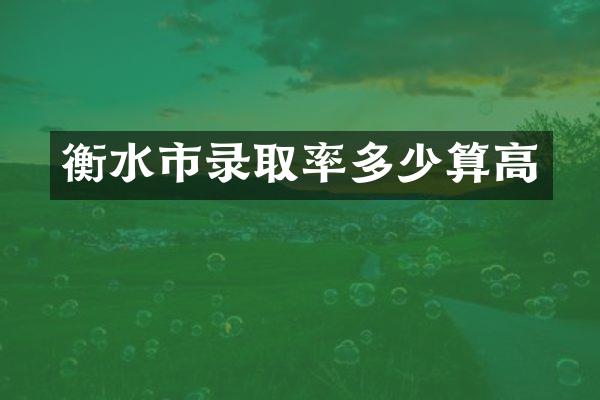 衡水市录取率多少算高