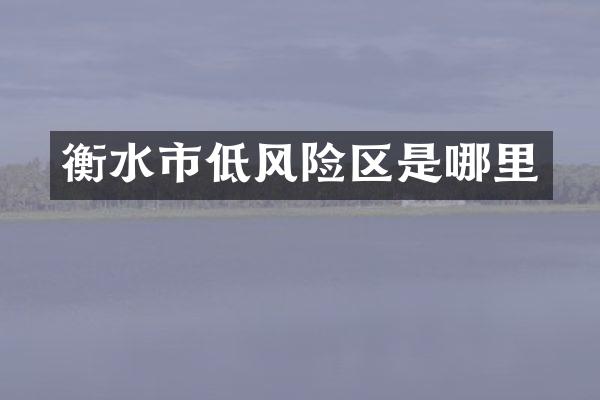 衡水市低风险区是哪里