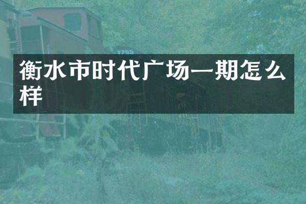 衡水市时代广场一期怎么样