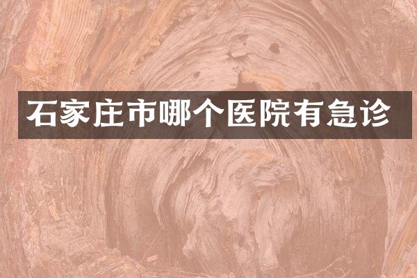 石家庄市哪个医院有急诊