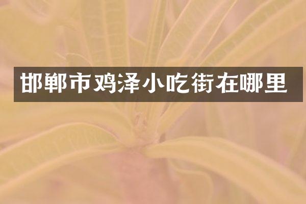 邯郸市鸡泽小吃街在哪里