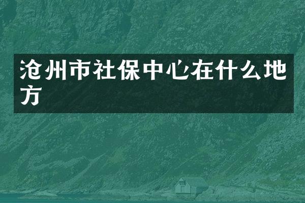 沧州市社保中心在什么地方