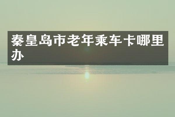 秦皇岛市老年乘车卡哪里办