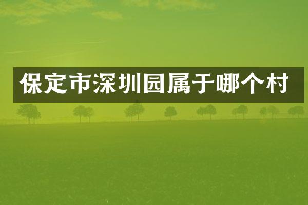 保定市深圳园属于哪个村