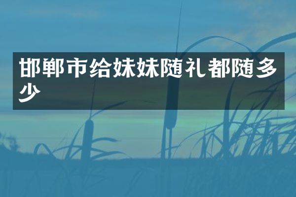 邯郸市给妹妹随礼都随多少