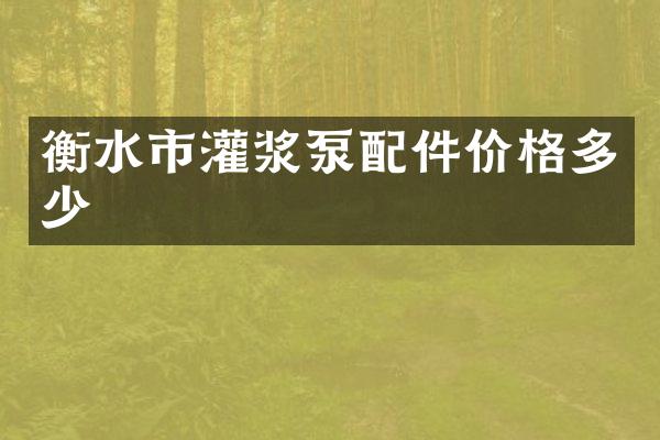 衡水市灌浆泵配件价格多少