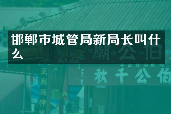 邯郸市城管局新局长叫什么