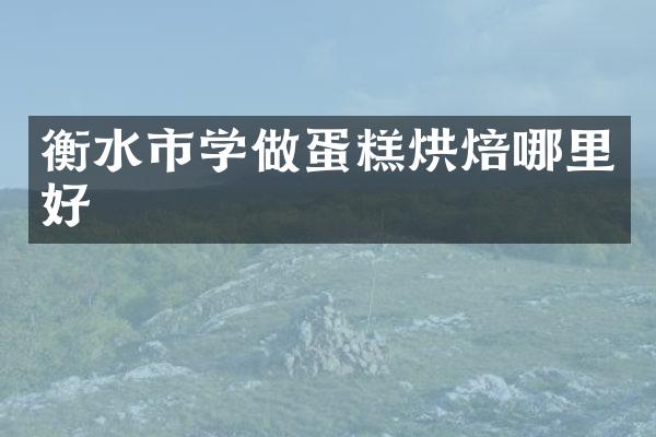 衡水市学做蛋糕烘焙哪里好