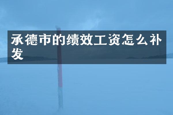 承德市的绩效工资怎么补发