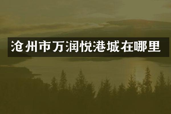 沧州市万润悦港城在哪里