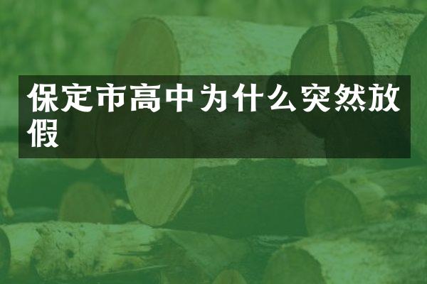 保定市高中为什么突然放假