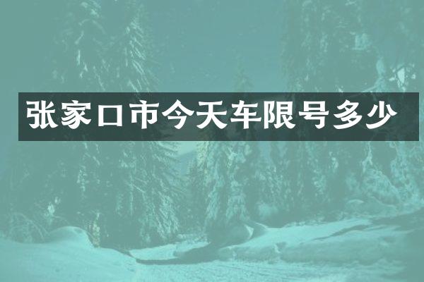 张家口市今天车限号多少