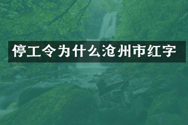 停工令为什么沧州市红字