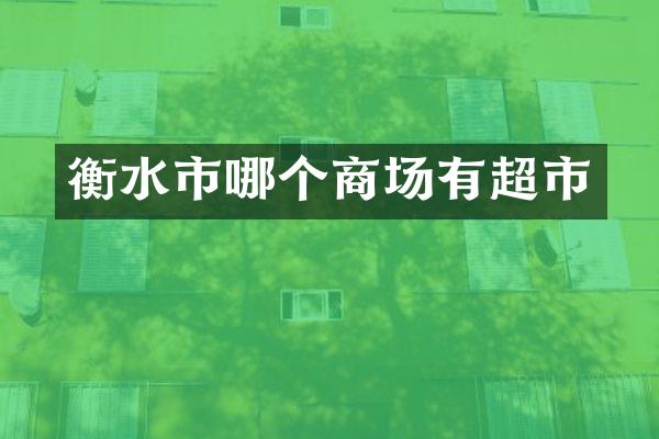 衡水市哪个商场有超市