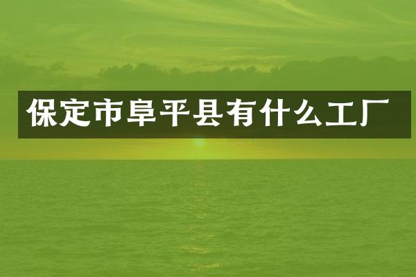 保定市阜平县有什么工厂