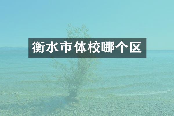 衡水市体校哪个区