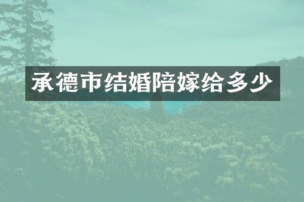 承德市结婚陪嫁给多少