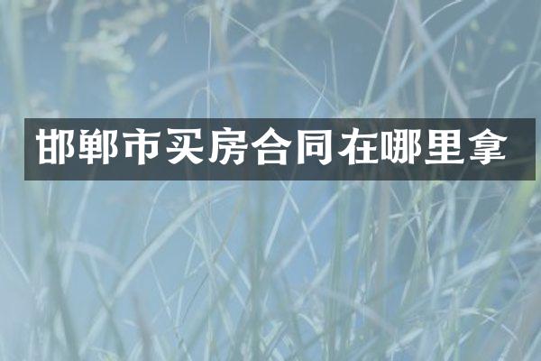 邯郸市买房合同在哪里拿