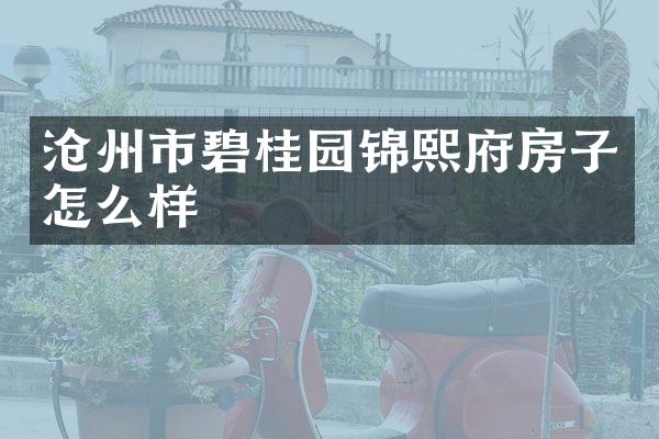 沧州市碧桂园锦熙府房子怎么样