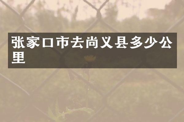 张家口市去尚义县多少公里