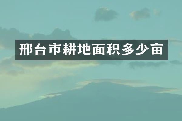邢台市耕地面积多少亩